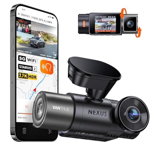 Vantrue N2X 2.7K Dash Cam Front and Inside, 5G WiFi Dual Dash Camera for Car with HDR IR Night Vision, STARVIS 2, GPS, 2.5K/60FPS, G-Sensor, 24/7 Parking Mode, Voice Control, Support 512GB Max - image 1 of 1