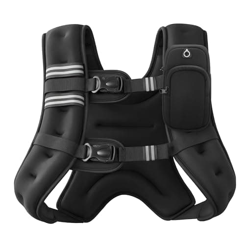 ZELUS Weighted Vest, 6lb/8lb/12lb/16lb/20lb/25lb/30lb Weight Vest with Reflective Stripe for Workout, Strength Training, Running, Fitness, Muscle Building, Weight Loss, Weightlifting, Black(20 lb) - image 1 of 8