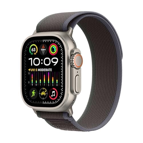 Apple Watch Ultra 2 [GPS + Cellular 49mm] Smartwatch with Rugged Titanium Case & Blue/Black Trail Loop S/M. Fitness Tracker, Precision GPS, Action Button, Extra-Long Battery Life - image 1 of 1