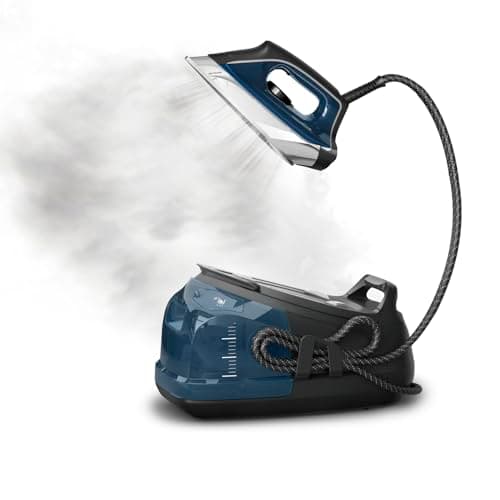 Rowenta Steam Station, Stainless Steel Soleplate, Professional Iron Steamer for Clothes, 1.1L Removable Tank, Fast Heat Up, 1800 Watts, Blue Clothes Iron, DG8624 - image 1 of 1