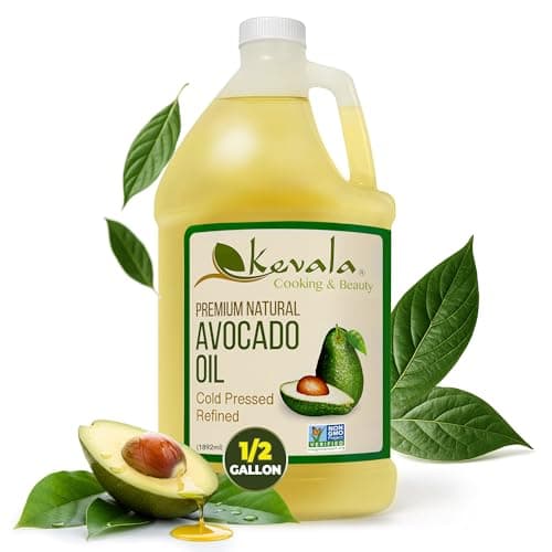Kevala Avocado Oil – 64 fl oz – 1/2 gallon – Cold Pressed – Fresh Avocados – Vegetable Oil for Cooking – High Smoke Point – For Frying and Baking - image 1 of 1