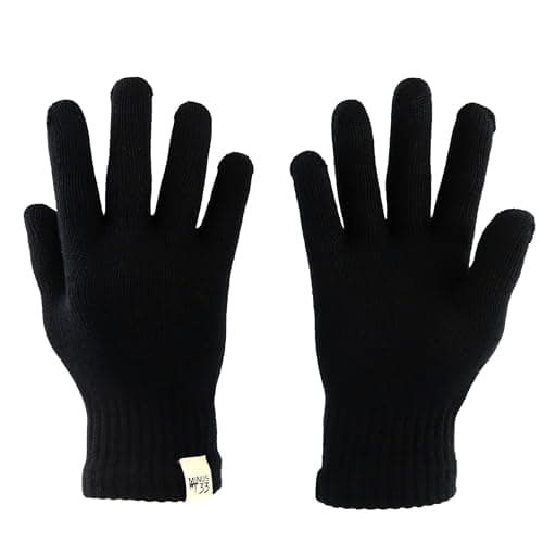 Merino Wool Glove Liner - Warm Base Layer - Ski Liner Glove - 3 Season Wear - Multiple Colors and Sizes - Black - Large - image 1 of 1