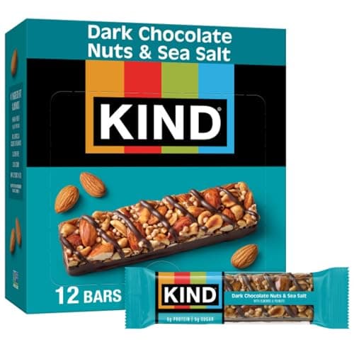 KIND Nut Bars, Dark Chocolate Nuts and Sea Salt, Healthy Snacks, Gluten Free, Low Sugar, 6g Protein, 12 Count - image 1 of 1
