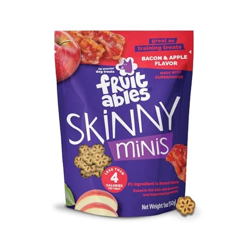 Fruitables Skinny Mini Dog Treats, Healthy Sweet Potato Treat for Dogs, Low Calorie & Delicious, Puppy Training, No Wheat, Corn or Soy, Made in the USA, Bacon and Apple Flavor, 5oz - image 1 of 1