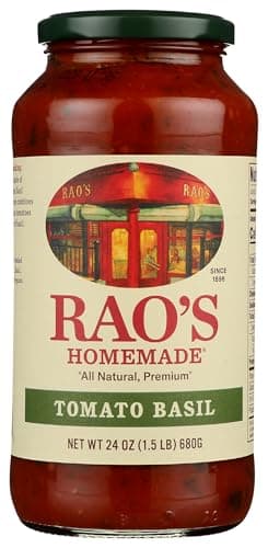 Rao's Homemade Tomato Basil Sauce, 24 oz, Tomato Sauce, All Purpose, Keto Friendly Pasta Sauce, Premium Quality, Tomatoes from Italy and Basil - image 1 of 1