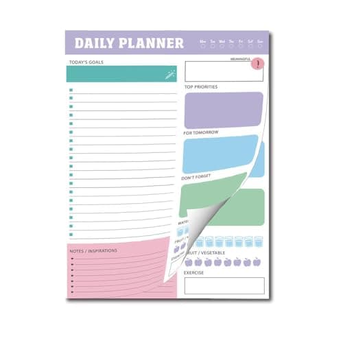 Mekycro Daily Planner Notepad, Pastel Tear-Off Day Organizer - 60 Pcs - image 1 of 7