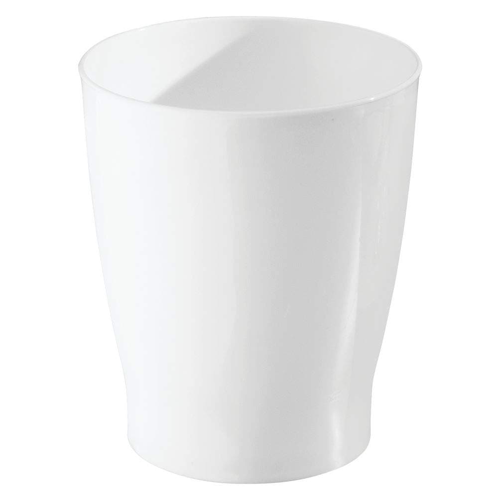 iDesign Small Round Plastic Bathroom Trash Can - Ideal for Bathroom or Office - White - Made in USA - image 1 of 1