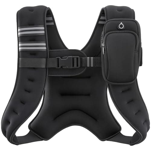 ZELUS Weighted Vest, 6lb/8lb/12lb/16lb/20lb/25lb/30lb Weight Vest with Reflective Stripe for Workout, Strength Training, Running, Fitness, Muscle Building, Weight Loss, Weightlifting, Black(12 lb) - image 1 of 8