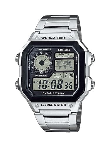 Casio Men's Classic Stainless Steel Japanese-Quartz Stainless-Steel Strap, Silver, 21 Casual Watch (Model: AE1200WHD-1A) - image 1 of 1
