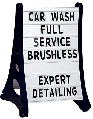 Aarco RAF-1 Roll A-Frame Double Sided Sidewalk Sign with Bright White Changeable Letterboard, Includes One Standard Set of 354 4" Characters, Quick Load Panel Slots, Board Size 36"H x 24"W - image 1 of 1