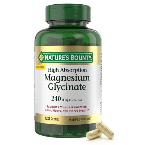 Nature’s Bounty High Absorption Magnesium Glycinate 240 mg Capsules, 120 ct - image 1 of 10