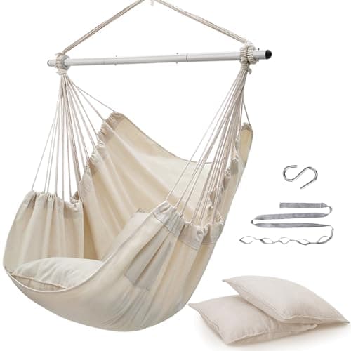 ADVOKAIR Hammock Chair Swing, Heavy-Duty Hanging Rope Swing Seat Supports 500 Lbs, Ideal for Outdoor Patio, Backyard, Porch, Deck & Indoor Bedroom Use - image 1 of 9