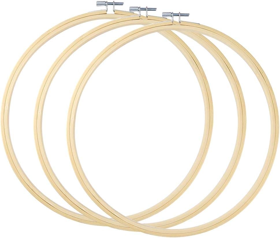 Caydo 3 Pack 12 Inch Wood Embroidery Hoop Circle Cross Stitch Hoop Ring for Art Craft Handy Sewing - image 1 of 1