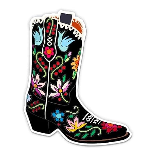 Cowboy Boot - 5" Vinyl Sticker - for Car Laptop - Colorful Texas Western Ranch Cowgirl Decal - image 1 of 2