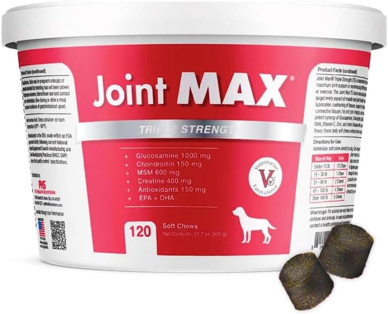 TS Joint Supplement Vet Formulated Pain & Inflammation Relief Treats Hip Dysplasia & Arthritis, Glucosamine, Chondroitin, Turmeric, MSM, HA, Creatine, Omega 3 EPA + DHA.120 Soft Chews - image 1 of 1