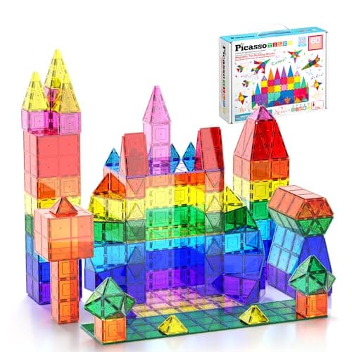 PicassoTiles 60 Piece Set 60pcs Magnet Building Tiles Clear Magnetic 3D Blocks Construction Playboards - Creativity Beyond Imagination, Inspirational, Recreational, Educational, Conventional - image 1 of 1