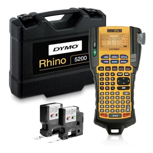 DYMO Industrial Label Maker & Carry-Case RhinoPRO 5200 Label Maker, for Job Sites and Heavy-Duty Labeling Jobs, Prints Fast, Includes 2 Rolls of DYMO Industrial Vinyl Labels - image 1 of 1