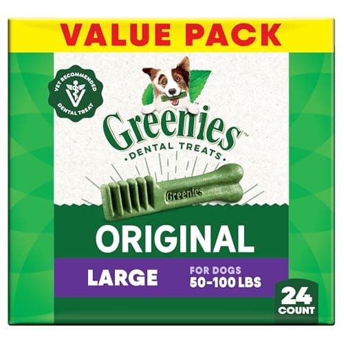Greenies Veterinarian-Recommended Natural Dental Dog Treats, Large Size, Original Flavor, 36 oz. Pack, 24 Count - image 1 of 1