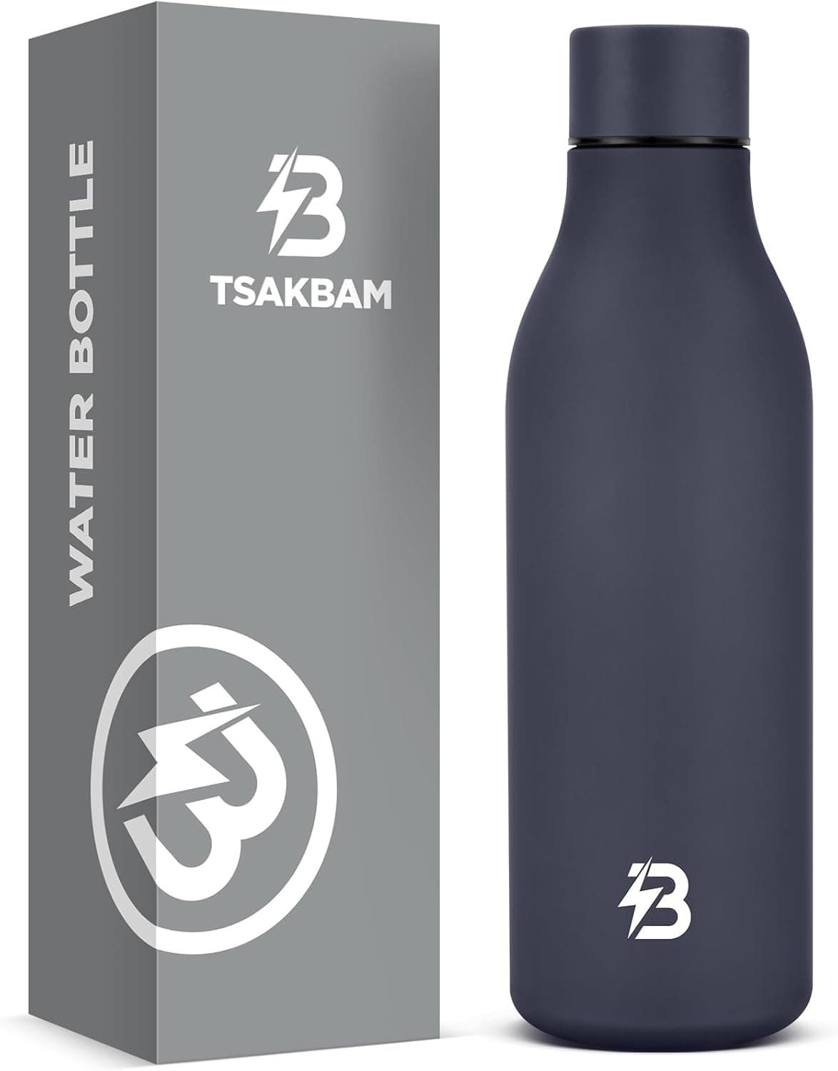 Insulated Metal Water Bottle, 18 oz Stainless Steel Leak-Proof Gym Water Bottle with Lid for Men Women (Dark Blue)