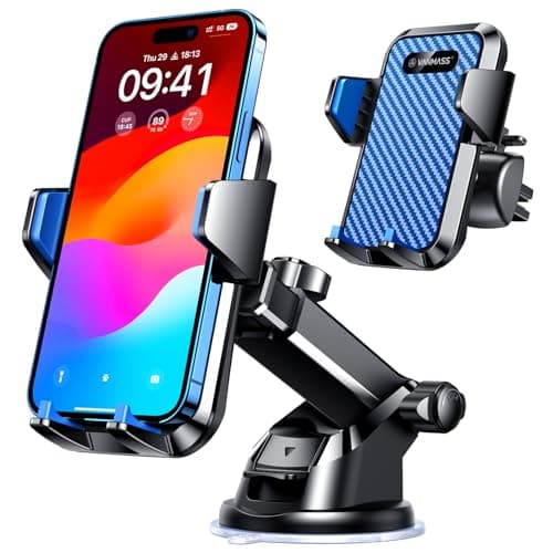 VANMASS【85+LBS Strongest Suction & Military-Grade Ultimate Car Phone Mount【Patent & Safety Certs】 Cell Phone Holder for Dash Windshield Vent for iPhone 18 17 Pro Max Automobile Interior Sets, Blue - image 1 of 9
