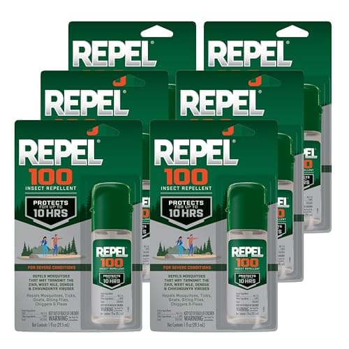 Repel 100 Insect Repellent, 1 Ounce, With DEET, 10-Hour Protection Long-Lasting Insect Repellent Travel Pump Spray Repels Mosquitoes, Ticks, Gnats, Biting Flies, Chiggers And Fleas, 6 Pack - image 1 of 1
