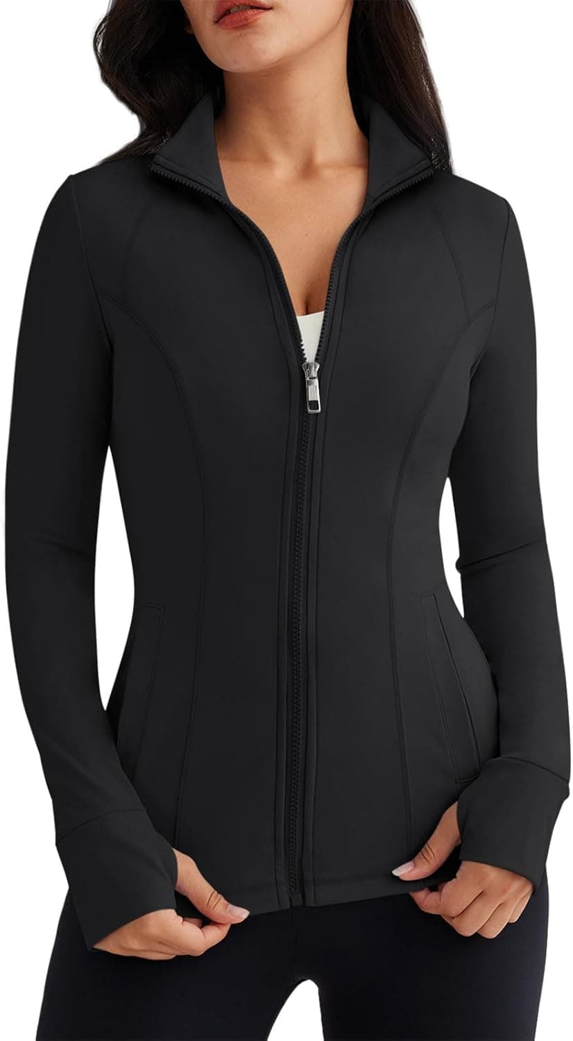 Trendy Queen Womens Lightweight Zip Up Jackets 2025 Athletic Hoodies Fall Gym Shirts Running Workout Clothes with Pocket