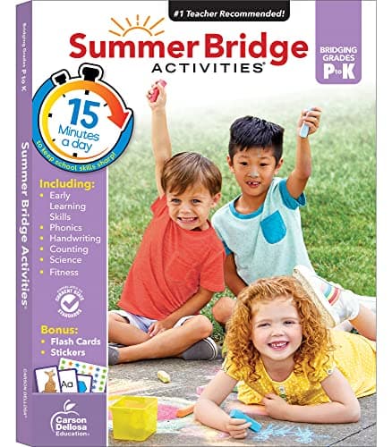 Summer Bridge Activities Preschool to Kindergarten Workbooks, PreK & K Toddler Activity Book With Phonics, Math, Science, Handwriting Practice, Early Learning Skills, and Flash Cards (Volume 1) - image 1 of 1