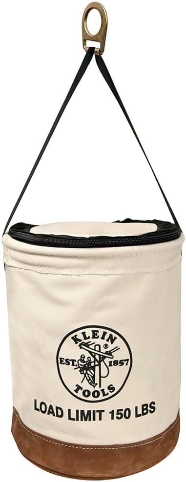 Klein Tools 5104CLR22 Heavy Duty Top Closing Bucket Made of No. 1 Canvas, Load Rated Up to 150-Pounds With Zipper on top, 22-Inch - image 1 of 1