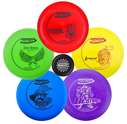 Innova Disc Golf Starter Set –Colors May Vary 160-180g – Includes Putter, Mid Range, 2X Fairway Drivers, Distance Driver, Mini Marker Beginner Disc Golf Set - image 1 of 1