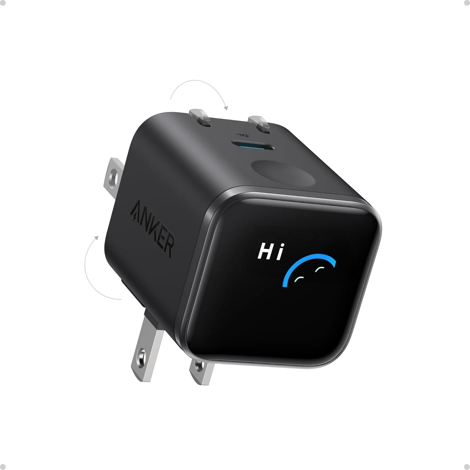 Anker Nano USB C Wall Charger, 45W Fast Charging Smart Display Charger, with 180° Foldable Plug, Smart Recognition, Built-in Care Mode, for iPhone17/16/15(Non-Battery,One USB-C Port,No Cable Included) - image 1 of 1
