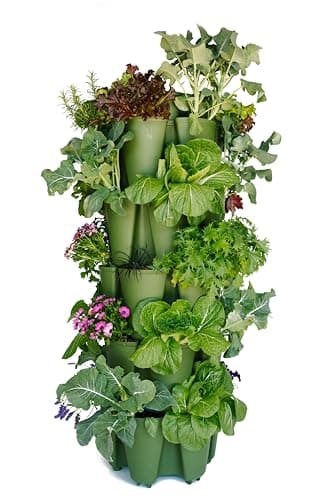 Greenstalk Patented Large 5 Tier Vertical Garden Planter with Patented Internal Watering System Great for Growing a Variety of Strawberries, Vegetables, Herbs, & Flowers (Evergreen) - image 1 of 1