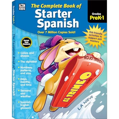The Complete Book of Starter Spanish Workbook, Alphabet, Numbers, Colors, Shapes, and More Vocabulary, Preschool, Kindergarten, and 1st Grade Language Learning Activities - image 1 of 1