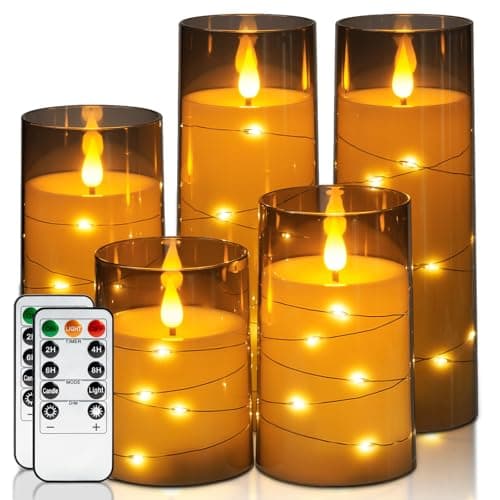 Homemory Flickering Flameless Candles, LED Pillar Candles with Remote - image 1 of 8