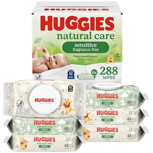Huggies Natural Care Sensitive Baby Wipes, Unscented, 6 Packs, 288 Wipes - image 1 of 6
