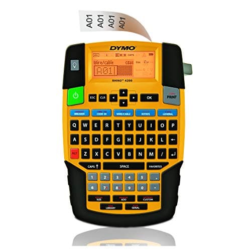DYMO Industrial Label Maker | Rhino 4200 Label Maker Time-saving Hot Keys Prints Fast Durable For Job Sites and Heavy-Duty Labeling Jobs - image 1 of 1