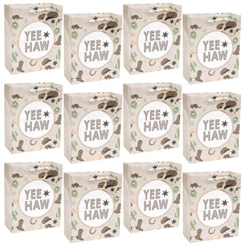 Fun Express Western Paper Gift Bags Medium 7 1/4" x 9" - 12 Pc - image 1 of 4