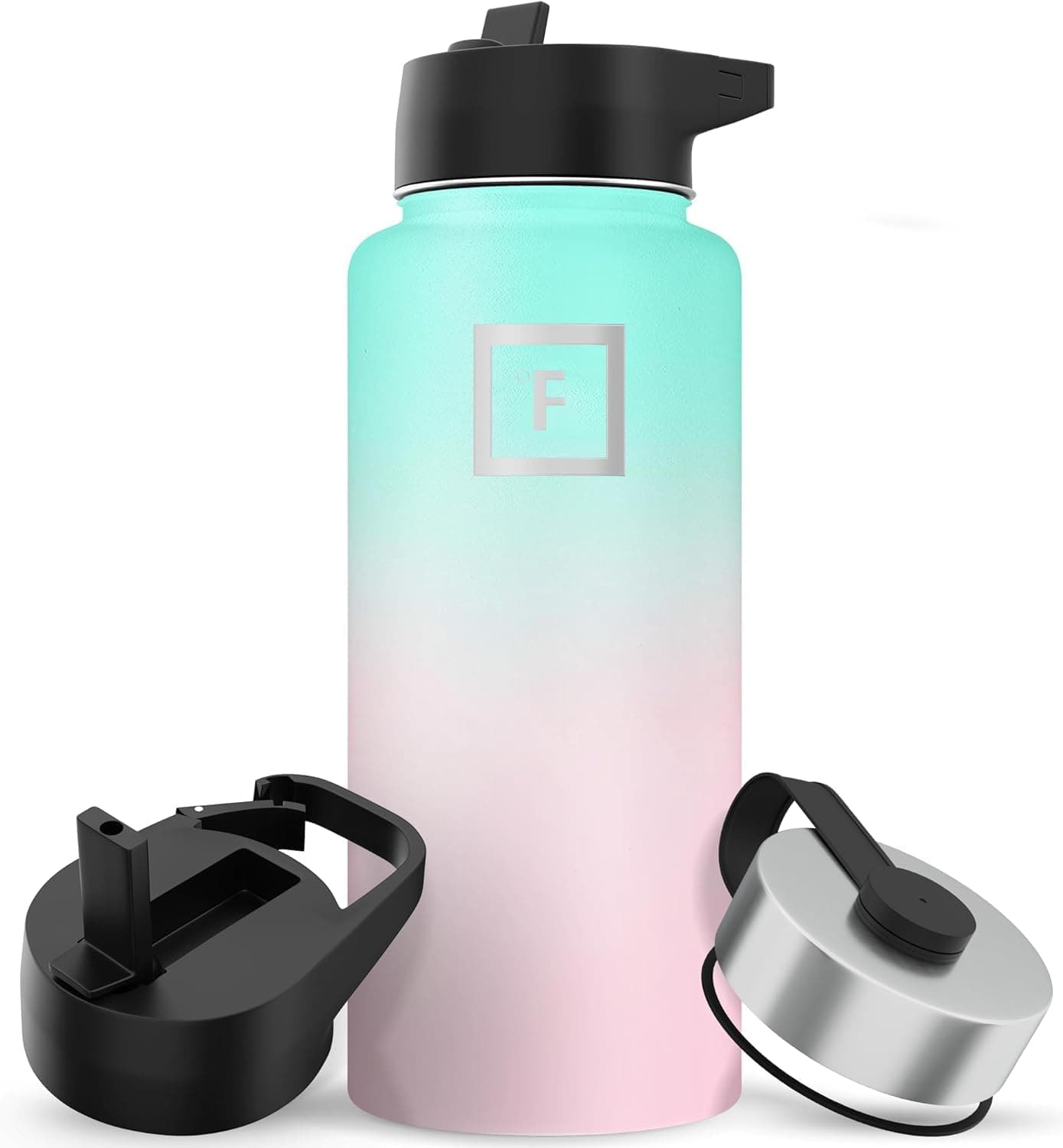 IRON °FLASK Camping & Hiking Hydration Flask with 3 Lids - Stainless Steel, Double Walled & Vacuum Insulated Water Bottle - Leak Proof & BPA Free 32 Oz - image 1 of 1
