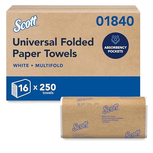 Scott Professional Universal Multifold Paper Towels, Bulk (01840), Absorbency Pockets, White, 9.2"x9.4" Towel, Compressed, Compact (250 Sheets/Pack, 16 Packs/Case, 4,000 Sheet Total) - image 1 of 1