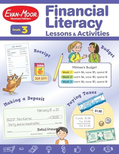 Financial Literacy Lessons and Activities for Grade 3 Teacher’s Resource Book, Reproducible Worksheets, Homeschool Resources, Classroom Lessons, Math Word Problems, Money Games - image 1 of 1