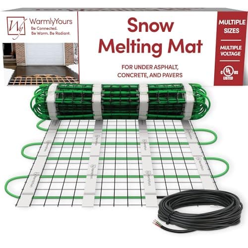 WarmlyYours 2x50 ft. Electric Ice and Snow Melting Mat 240V 5009 Watts - Embedded Under Asphalt, Concrete, or Pavers - Radiant Heated Driveway, Walkways, Sidewalks, Patios, Porch, Ramps PowerMat - image 1 of 1