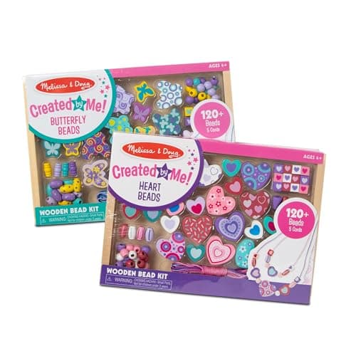 Melissa & Doug Sweet Hearts and Butterfly Friends Bead Set of 2-250+ Wooden Beads - image 1 of 1
