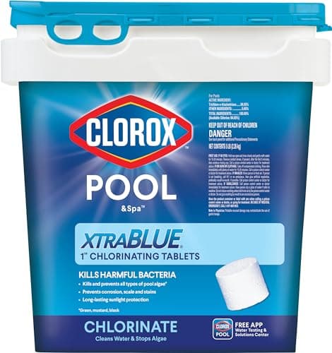 Clorox® Pool&Spa™ XtraBlue 1” Swimming Pool Chlorinating Tablets, Kills Bacteria & Stops Algae, Perfect for Small Pools (5 LB) - image 1 of 7