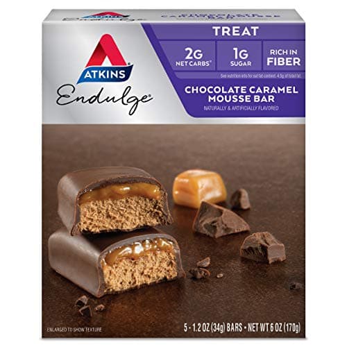 Atkins Endulge Chocolate Caramel Mousse Bar, Dessert Favorite, 1g Sugar, High in Fiber, 5 Count - image 1 of 1