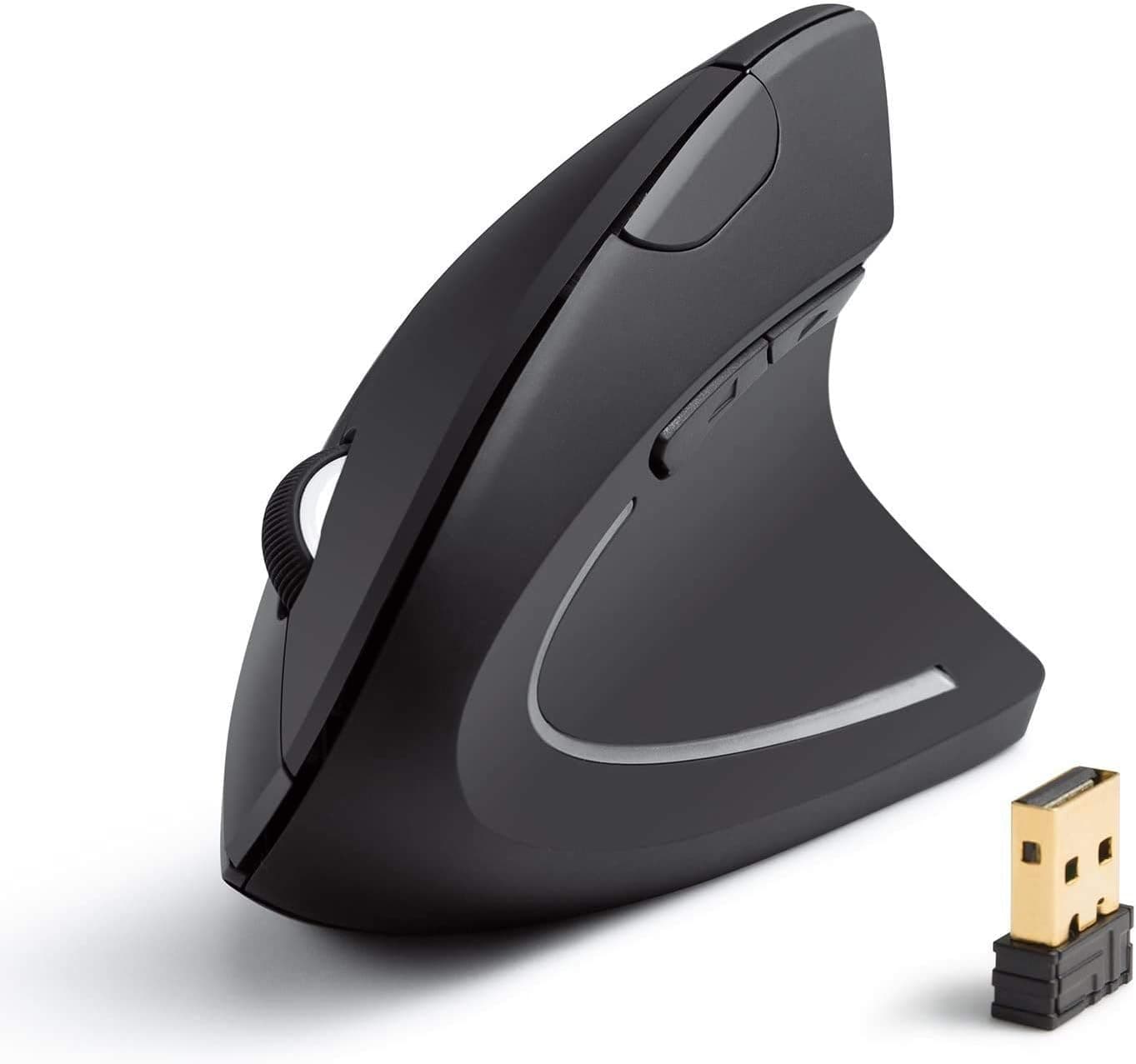 Anker 2.4G Wireless Vertical Ergonomic Optical Mouse for Work, Multi-Device Connectivity, 800/1200 /1600 DPI, 5 Buttons for Laptop, Desktop, PC, MacBook - Black - image 1 of 1