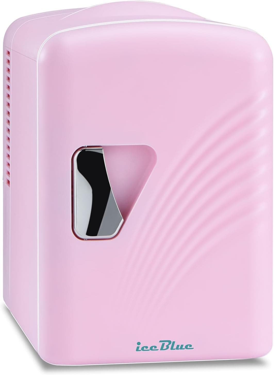 Iceblue Retro 4L/6 Can Mini Fridge,AC Plug & 12V Car Charger Small Refrigerator,Compact & Portable Mini Fridge, 4A Cooling Mini Refrigerator for Bedroom,Car,Office,Dorm,Gift - Pink