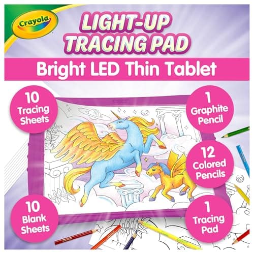 Crayola Light Up Tracing Pad Pink, Essential Easter Basket Stuffers, Best Birthday Gifts for Girls & Boys, 6, 7, 8 Year Olds, Kids Toys, Light Box Art Kit for Kids [Amazon Exclusive] - image 1 of 1