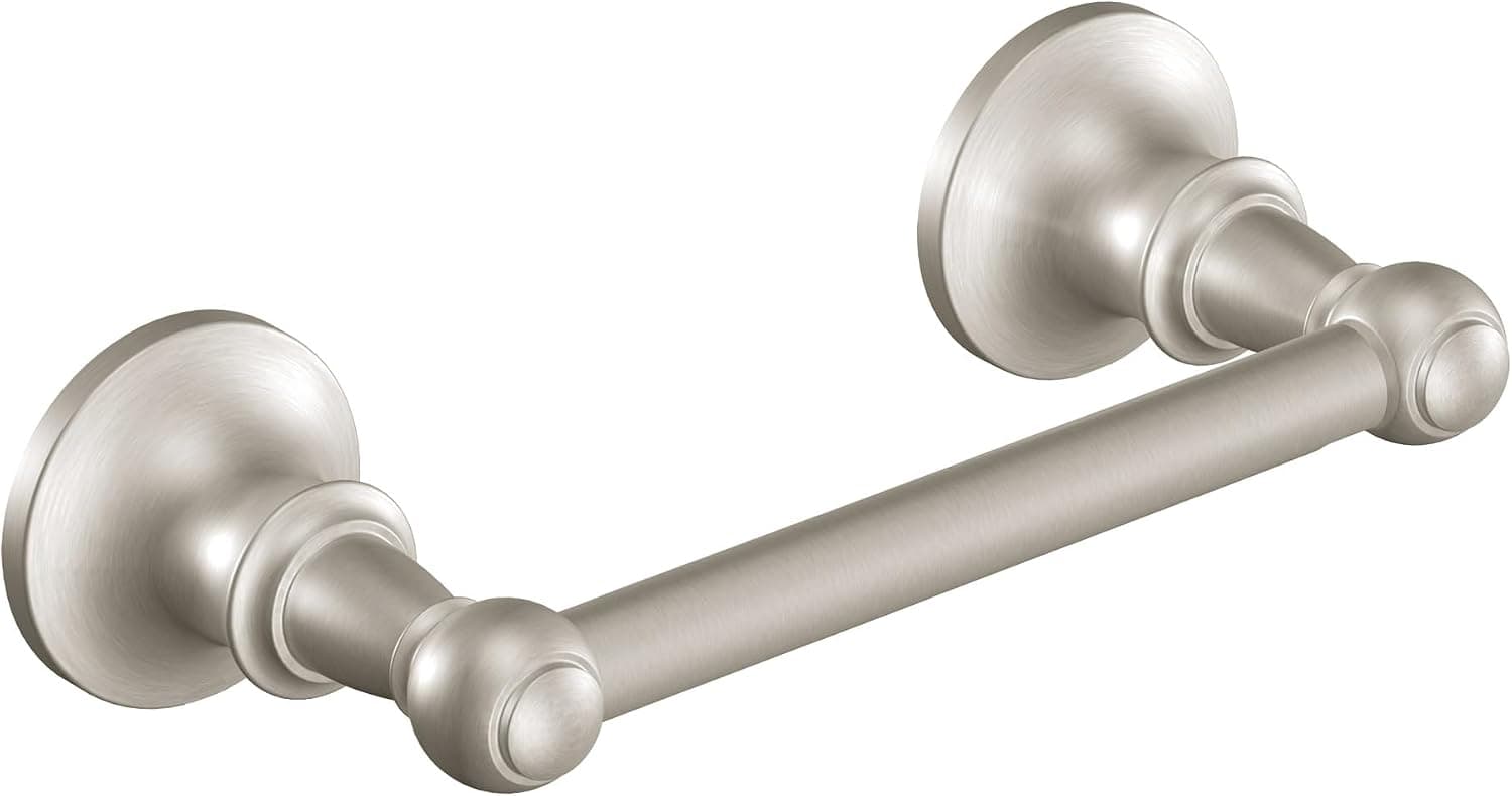 Moen Vale Brushed Nickel Double Post Pivoting Toilet Paper Holder, Wall Mounted Lavatory Tissue Storage for Bathroom, RV, DN4408BN - image 1 of 1