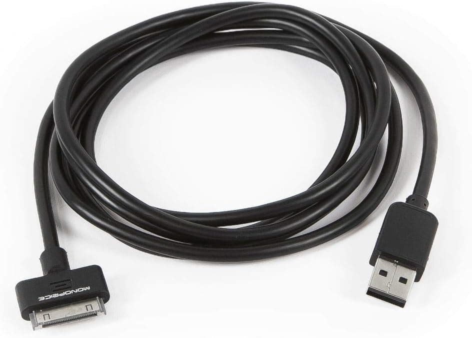6ft Slimfit USB Sync Cable for All 30-pin iPad iPhone and iPod Black for iPhone 4 / 4S, iPhone 3G / 3GS, iPad 1/2 / 3, iPod - image 1 of 1