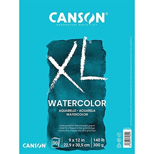 Canson XL Series Watercolor Pad, Heavyweight White Paper, Foldover Binding, 30 Sheets, 9x12 inch - image 1 of 1