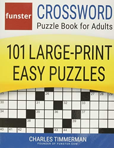Funster Crossword Puzzle Book for Adults: 101 Large-Print Easy Puzzles - image 1 of 1